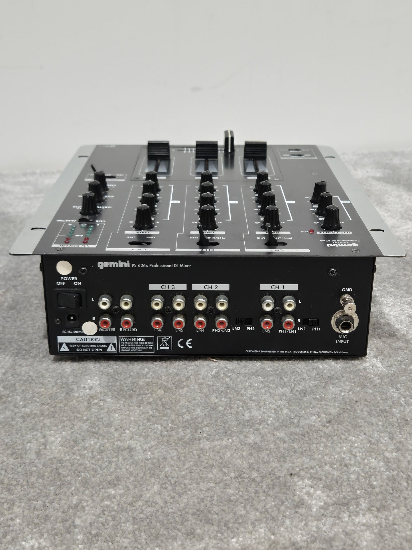 Gemini PS-626x - Professional 3-Channel DJ Mixer (Read Description)