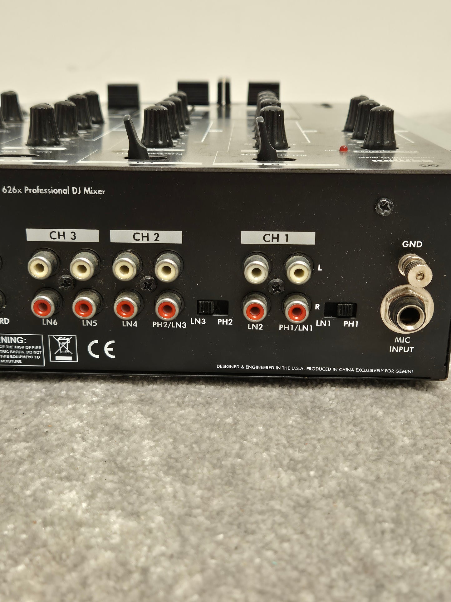 Gemini PS-626x - Professional 3-Channel DJ Mixer (Read Description)