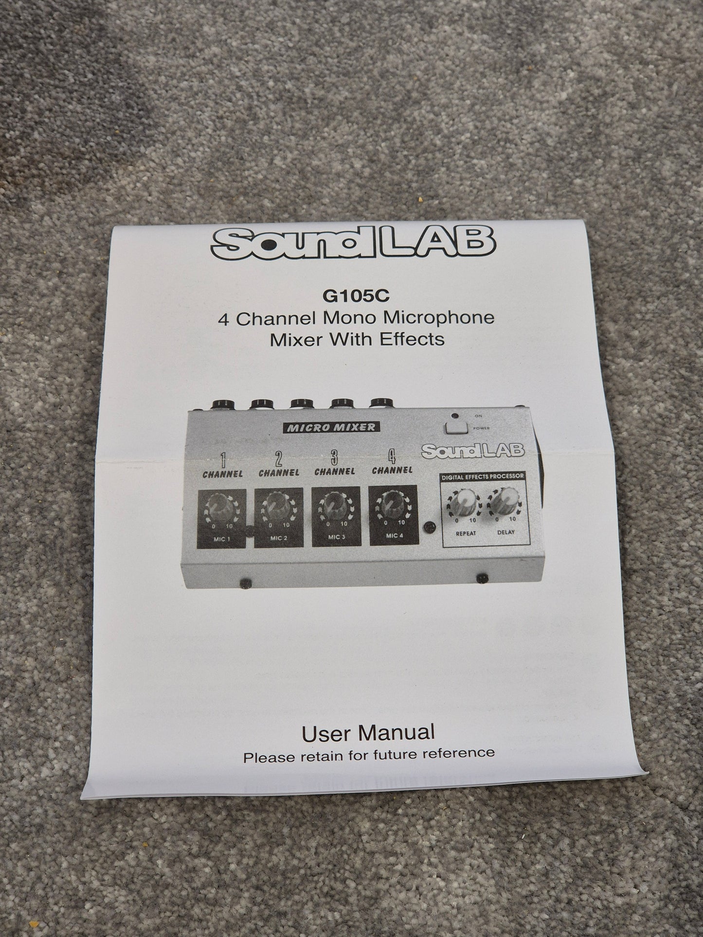 Soundlab G105C - 4-Channel Mono Microphone Mixer w/ Original Box