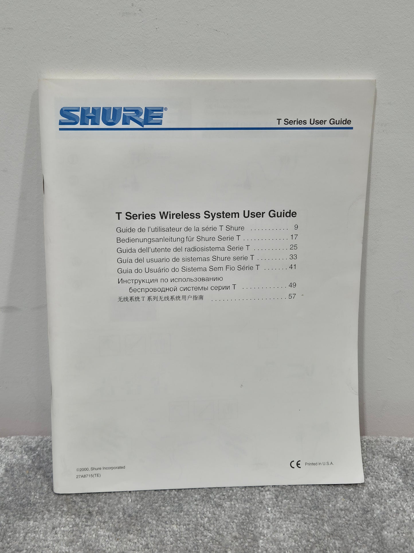 Shure T4N/SM58 - Wireless Microphone System w/ Case - Excellent