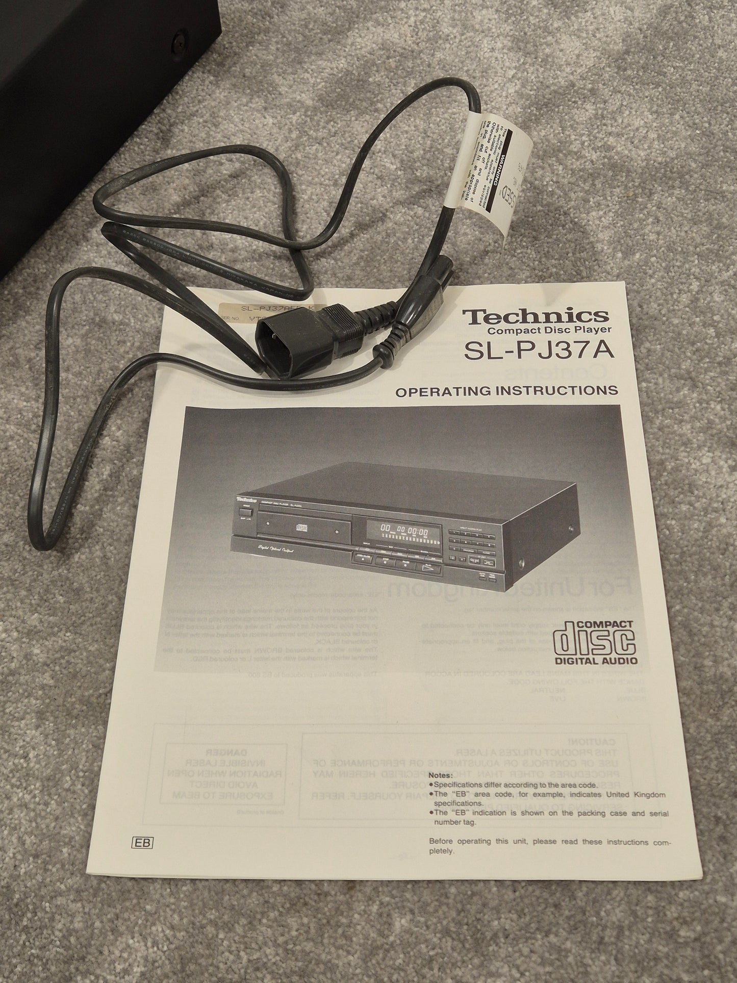 Technics SL-PJ37A - Compact Disc Player - Excellent