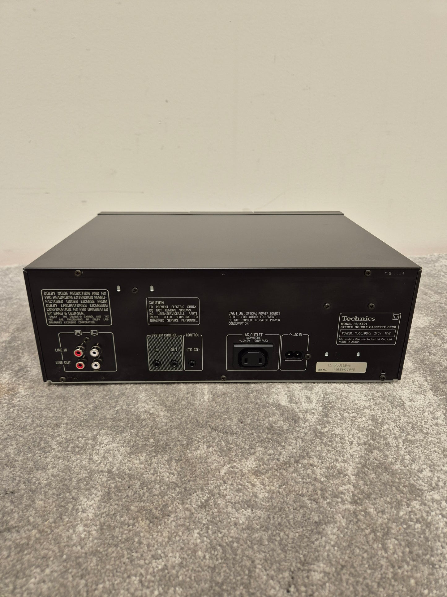 Technics RS-X501 - Stereo Double Cassette Deck - Excellent