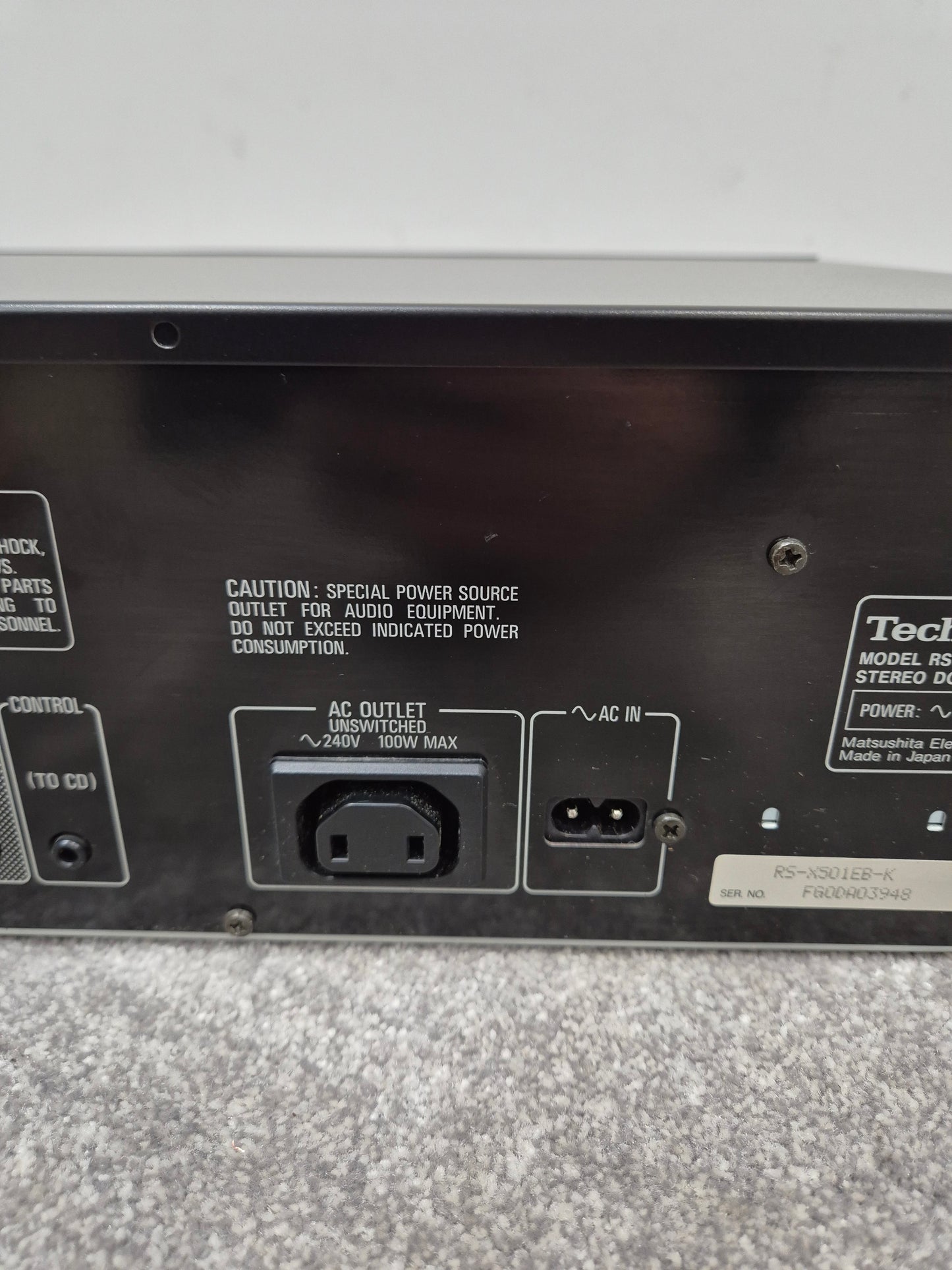 Technics RS-X501 - Stereo Double Cassette Deck - Excellent