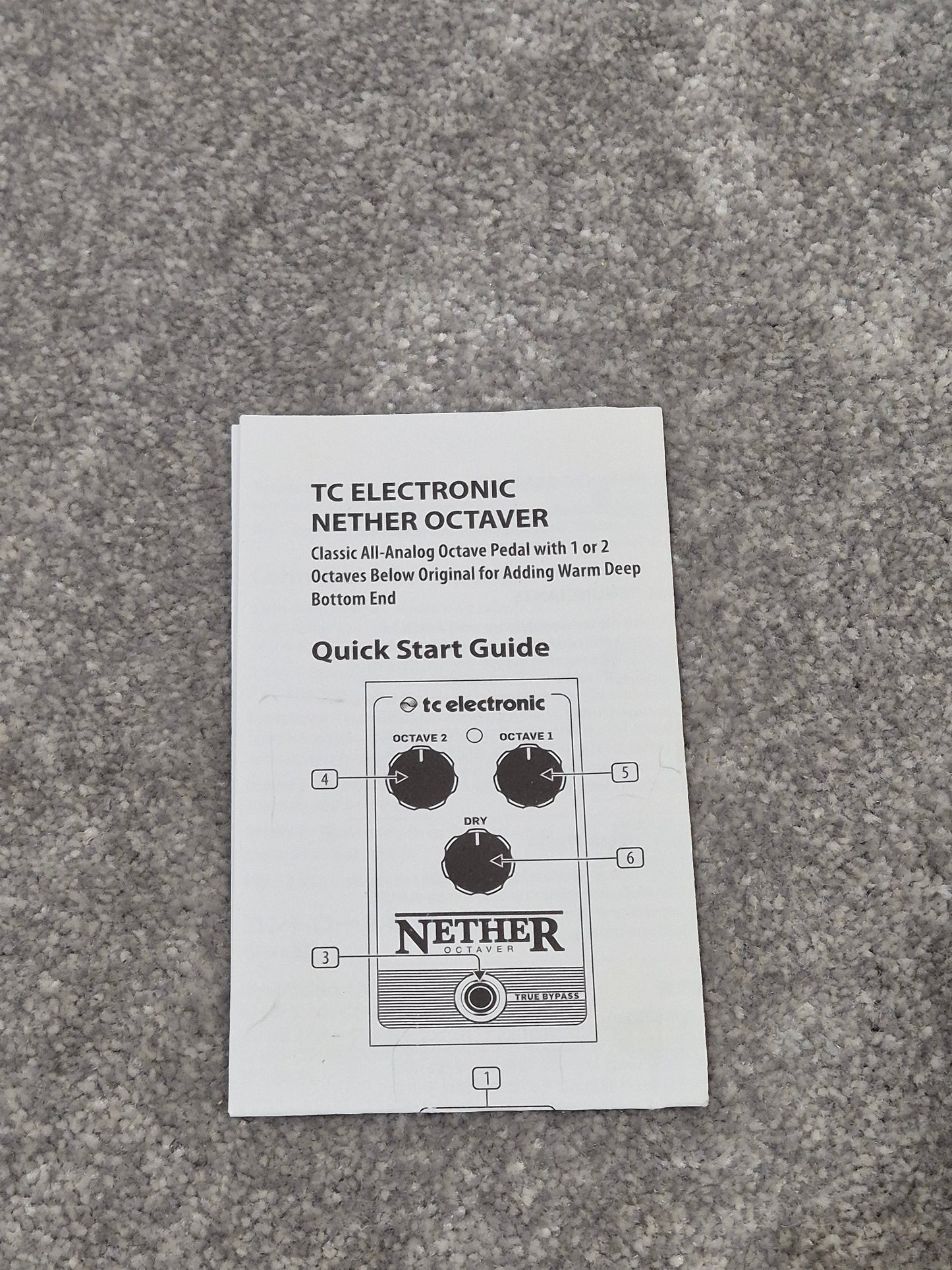 TC Electronic Nether Octaver - All-Analog Bypass Pedal w/ Original Box - Excellent