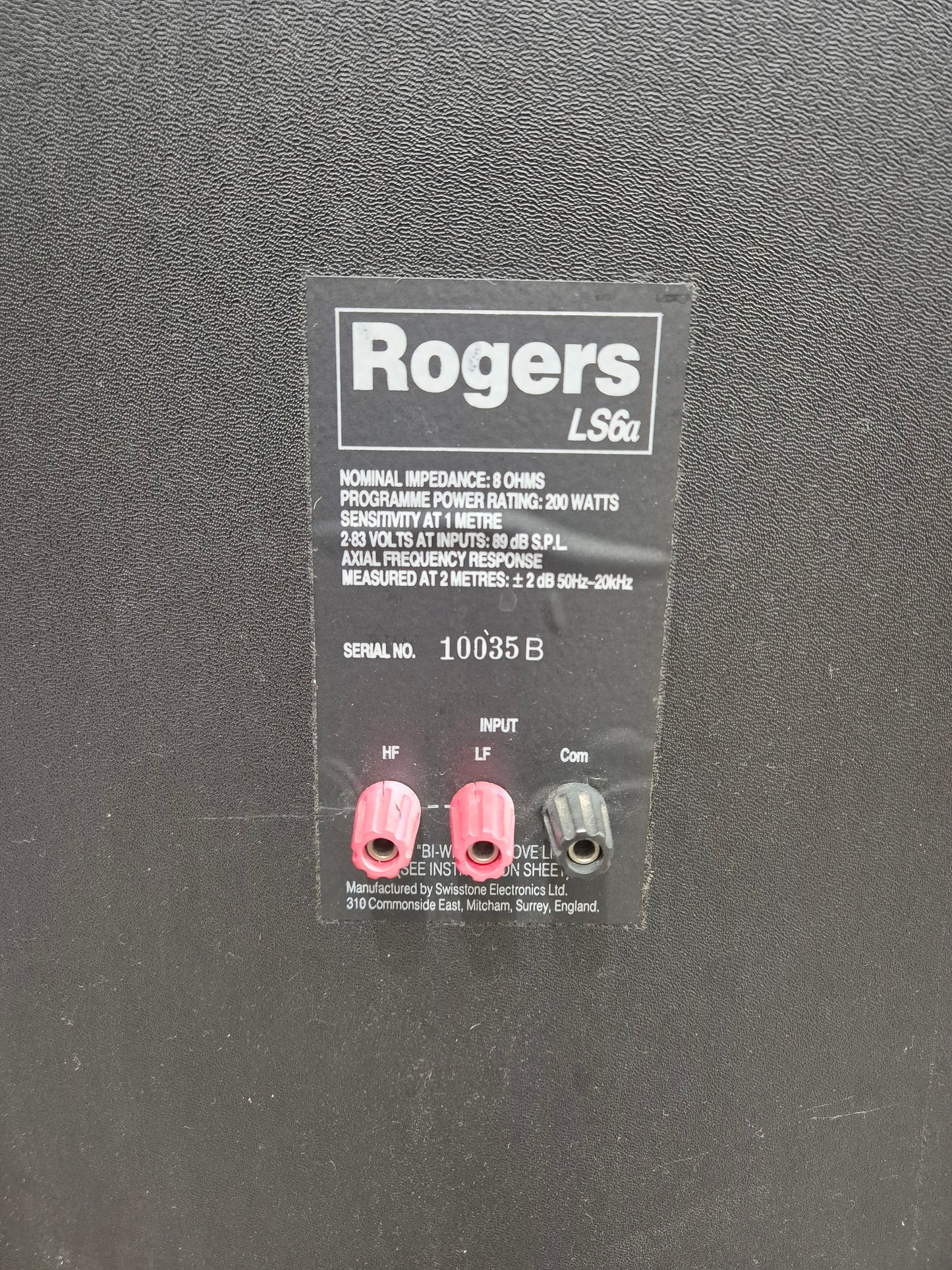 Single Rogers LS6a 200 Watts Vintage Speaker (Spares or Repair)
