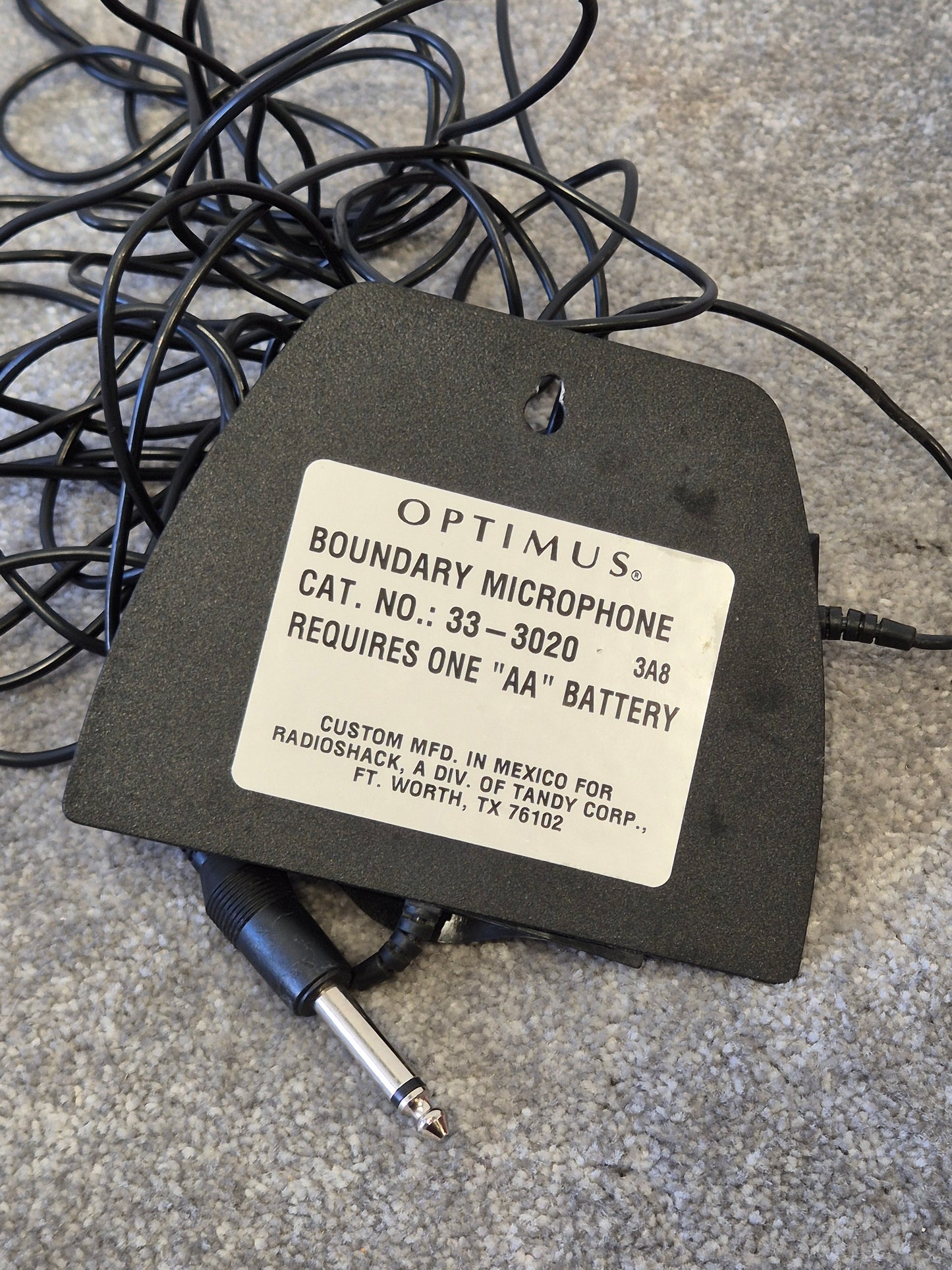 Optimus 33-3020 Omnidirectional Boundary Microphone – Vintage Dynamic Mic w/ Original Box – Good Condition