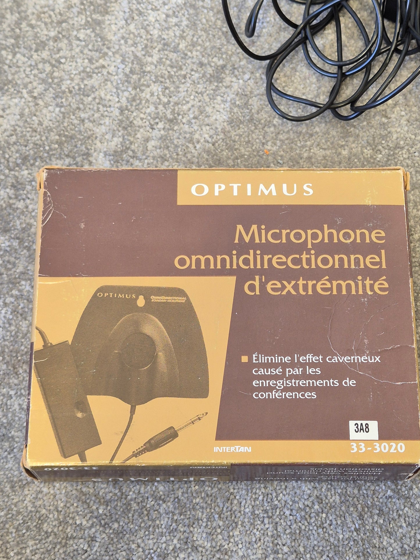 Optimus 33-3020 Omnidirectional Boundary Microphone – Vintage Dynamic Mic w/ Original Box – Good Condition