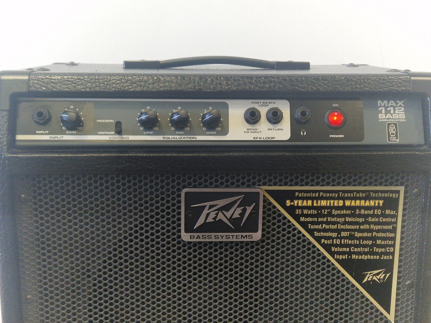 Peavey Max 112 Bass Combo Amp – 200W, TransTube Gain, 3-Band EQ - Very Good