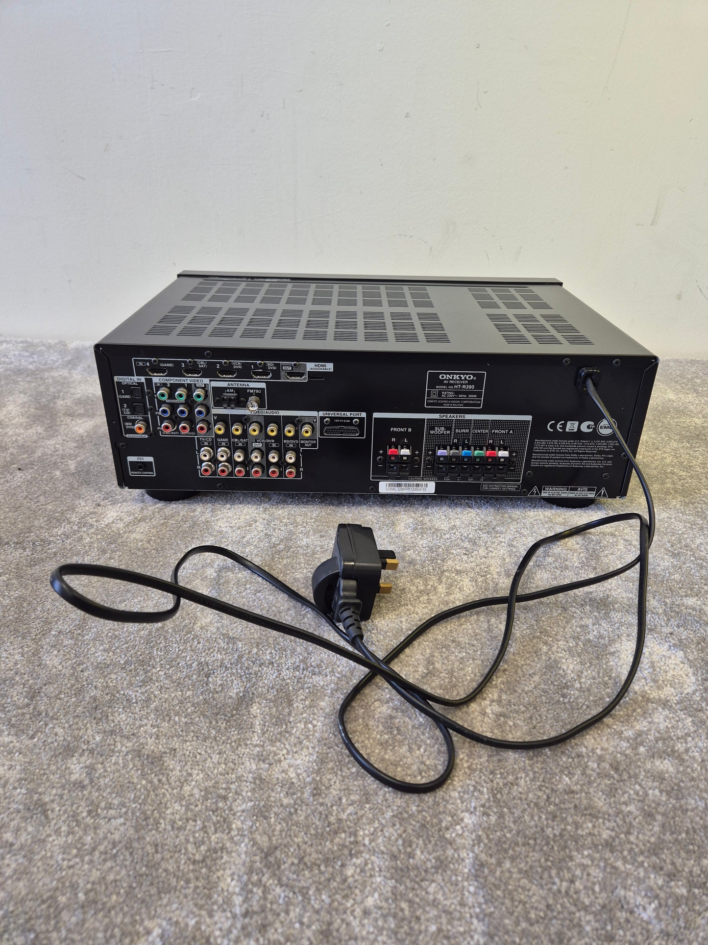 Onkyo HT-R390 5.1 AV Receiver - HDMI, Dolby TrueHD, DTS-HD - Excellent Condition