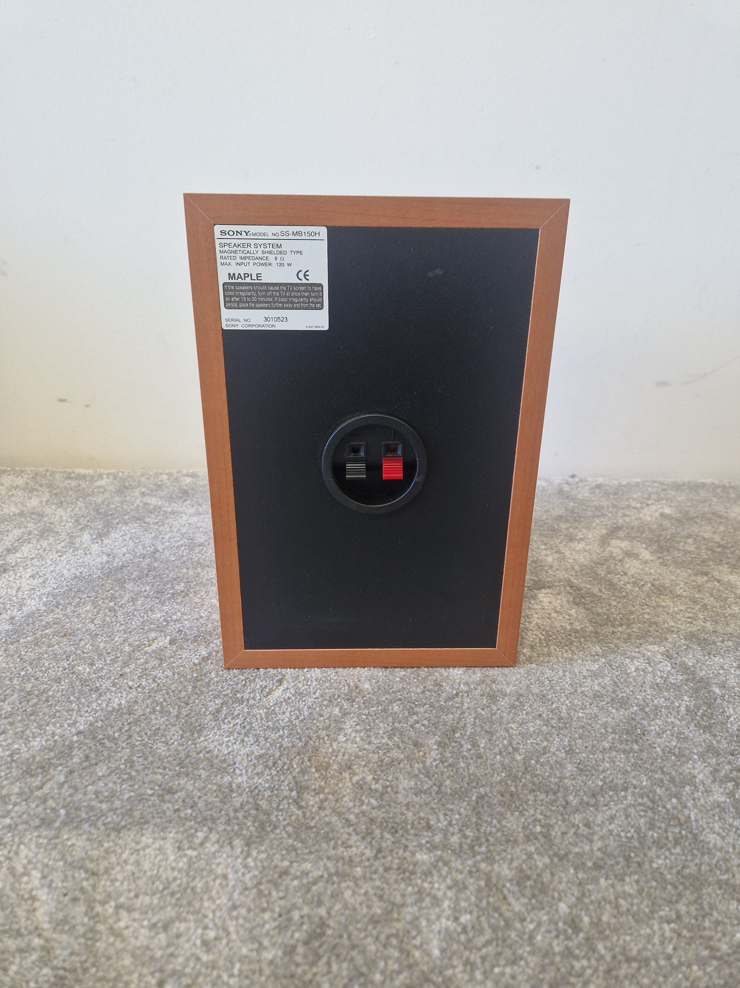 Sony SS-MB150H Pair of Maple Speakers – 120W Max, 5.25" HOP Woofer, Crisp, Compact Sound - Excellent w/ Original Box