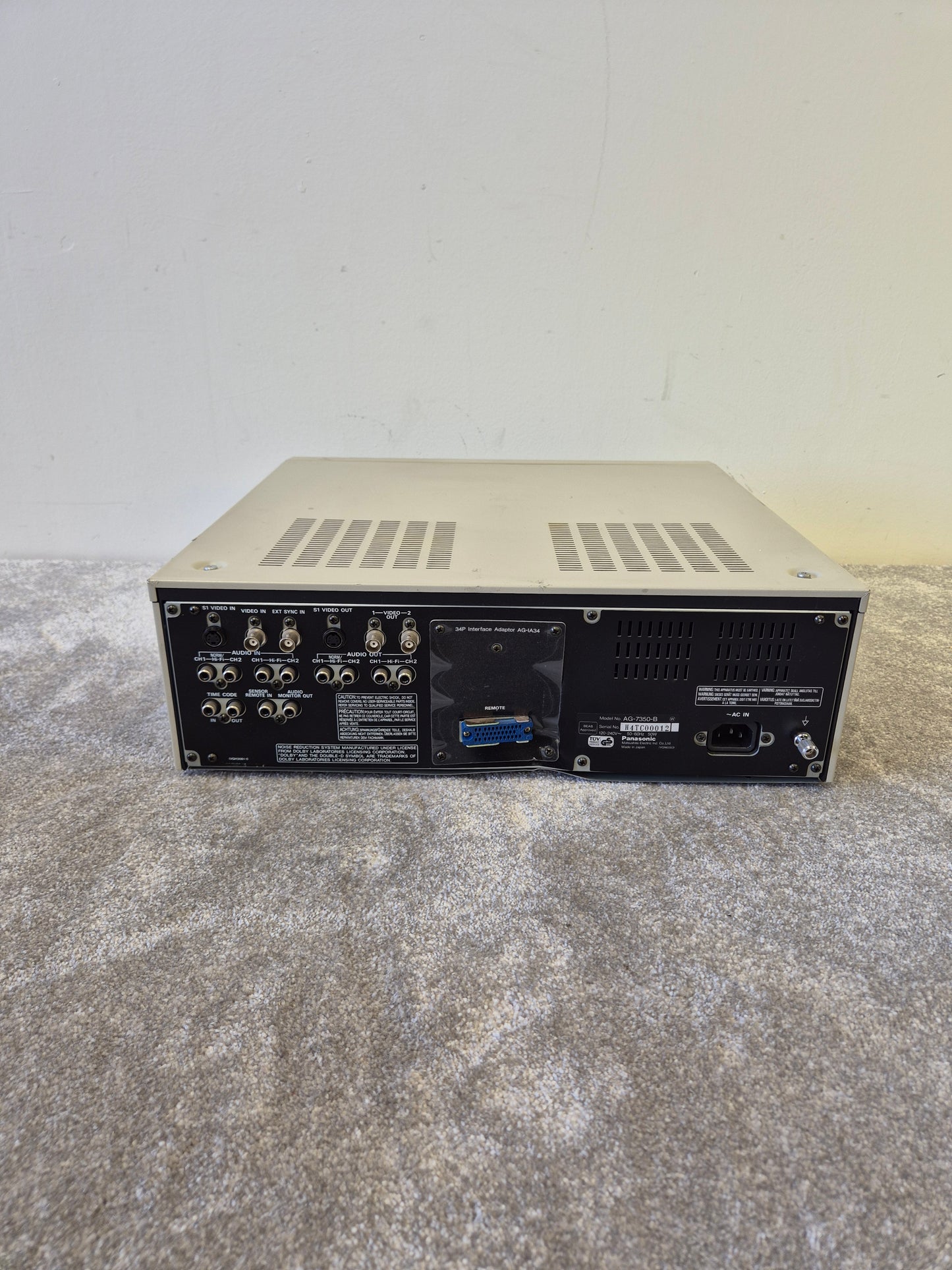 Panasonic AG-7350 Video Cassette Recorder - Spares or Repairs