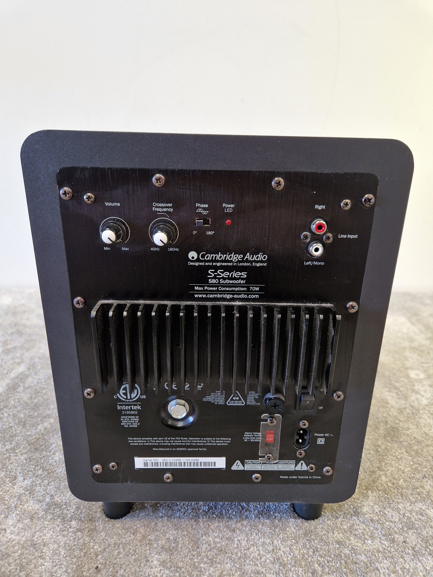 Cambridge Audio S80 Subwoofer - Compact Design - Very Good