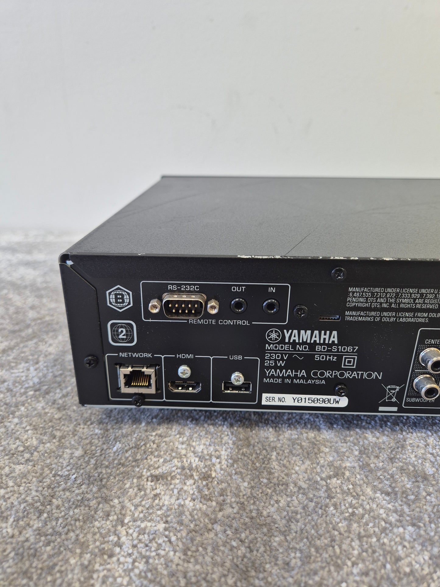 Yamaha BD-S1067 Blu-Ray Player – Full HD 1080p, HDMI (Spares or Repair)