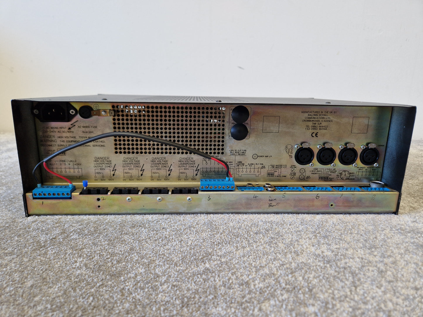 Baldwin Boxall Mitre 2000 Mixer Amplifier – 60W 100V Line, 4 Mic/Line Inputs – Fair