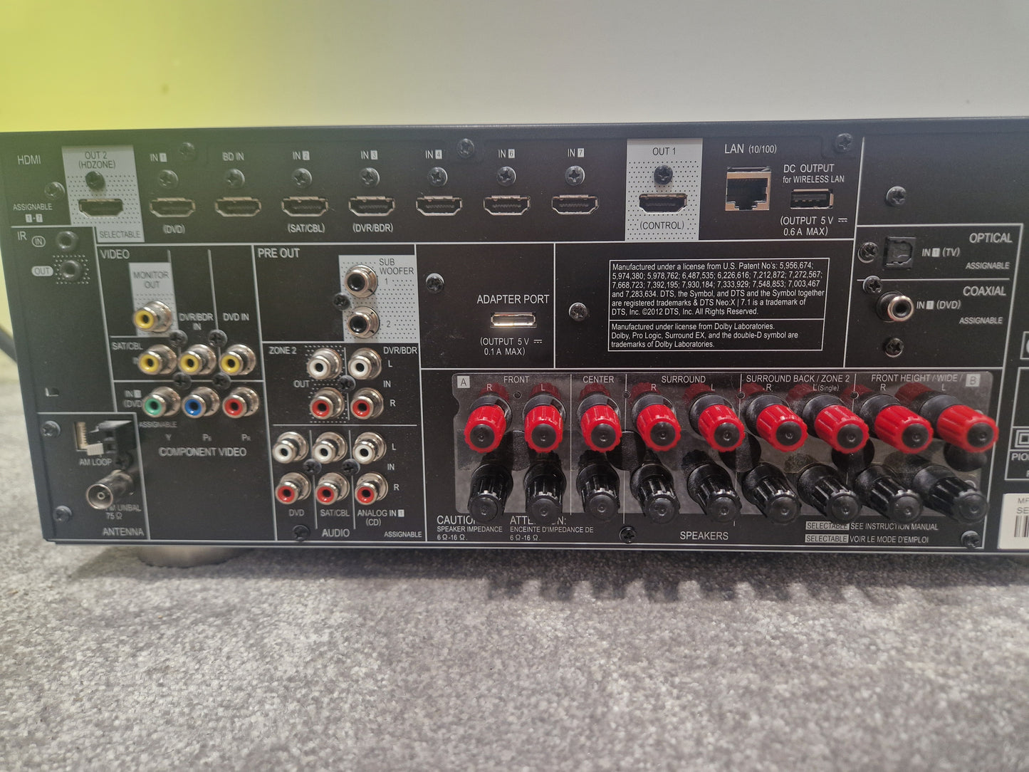 Pioneer VSX-923 7.2 Channel AV Receiver – 150W Amplifier - Very Good w/ Remote