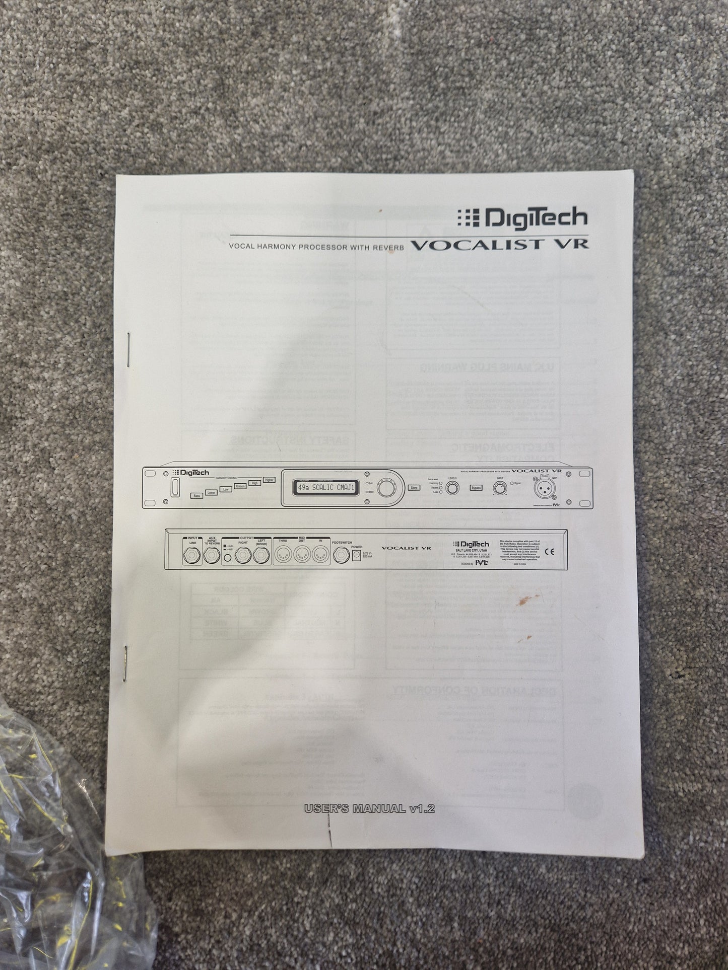 Digitech Vocalist VR Harmony Processor w/ FS3X Footswitch - Very Good