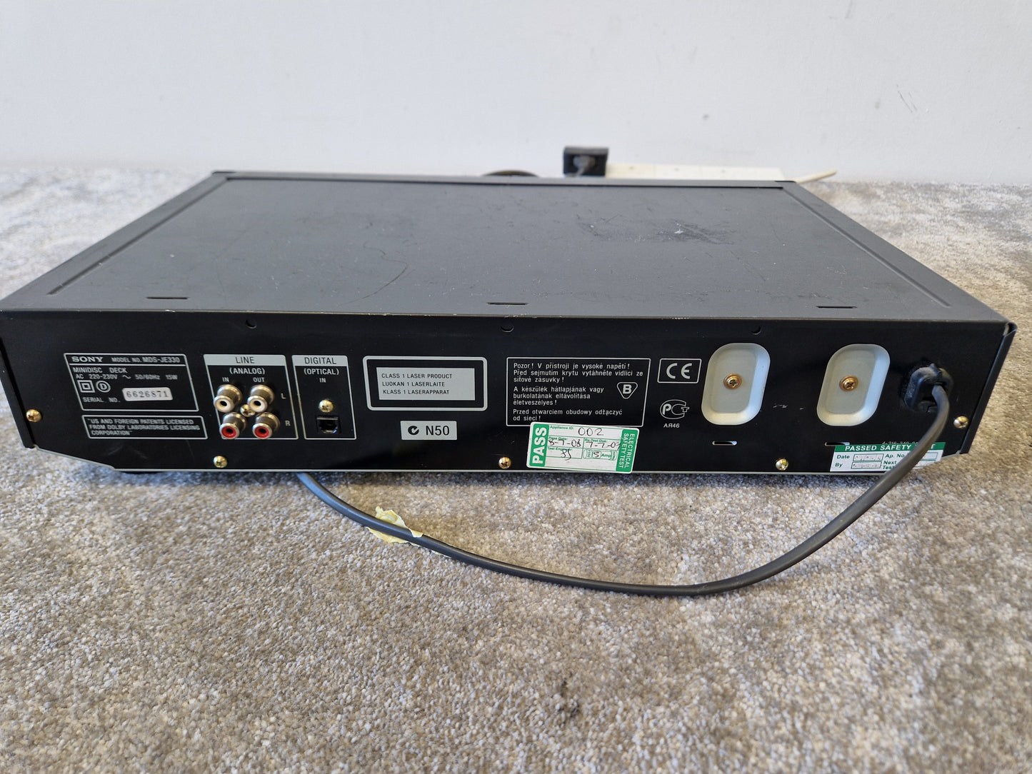 Sony MDS-JE330 MiniDisc Player – Portable Digital Audio Recorder w/ Remote Control - Spares or Repair