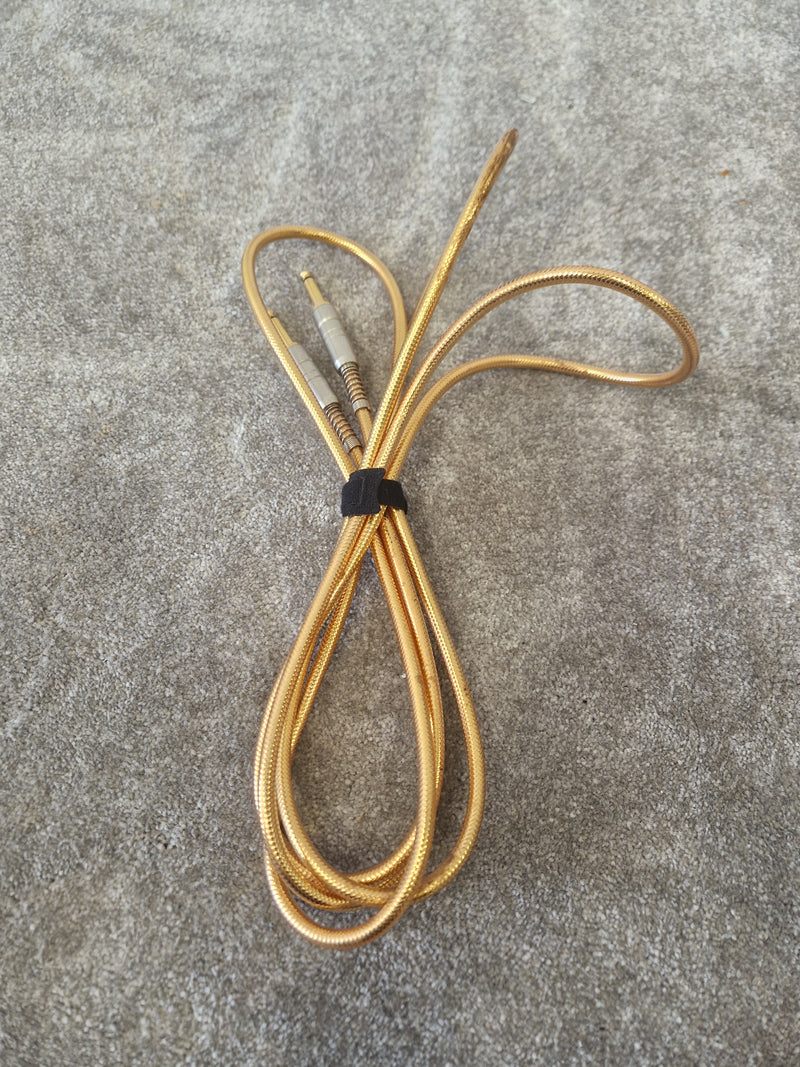 3M 1/4" TS Pair of Guitar Cables Gold - Premium Jack-to-Jack Lead for Studio & Stage Use - image 2