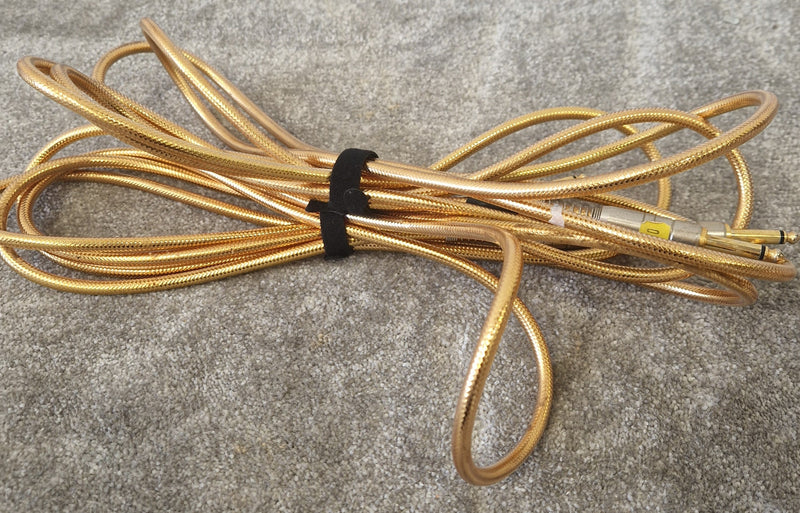 3M 1/4" TS Pair of Guitar Cables Gold - Premium Jack-to-Jack Lead for Studio & Stage Use - image 4