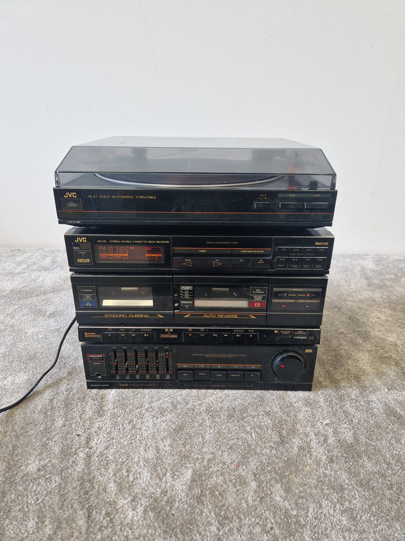 JVC Hi-Fi Amplifier, Double Cassette Deck, Turntable & SP-E1 Stereo Speakers - Vintage - Very Good - image 5