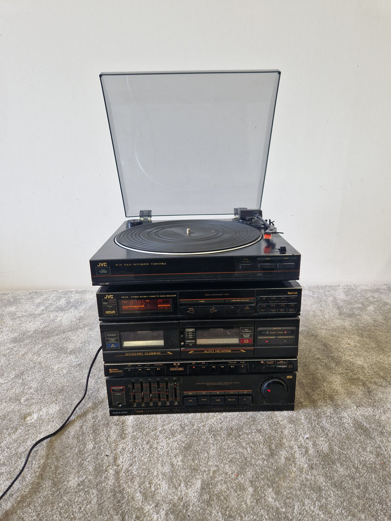 JVC Hi-Fi Amplifier, Double Cassette Deck, Turntable & SP-E1 Stereo Speakers - Vintage - Very Good - image 2