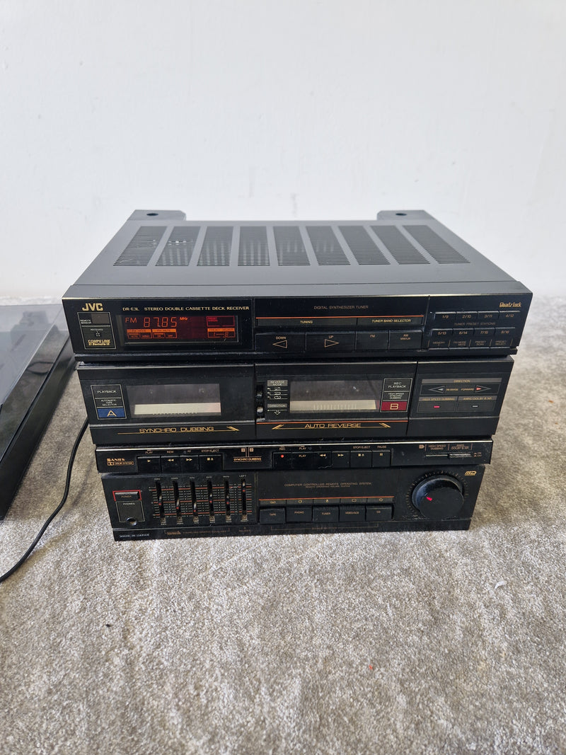 JVC Hi-Fi Amplifier, Double Cassette Deck, Turntable & SP-E1 Stereo Speakers - Vintage - Very Good - image 7