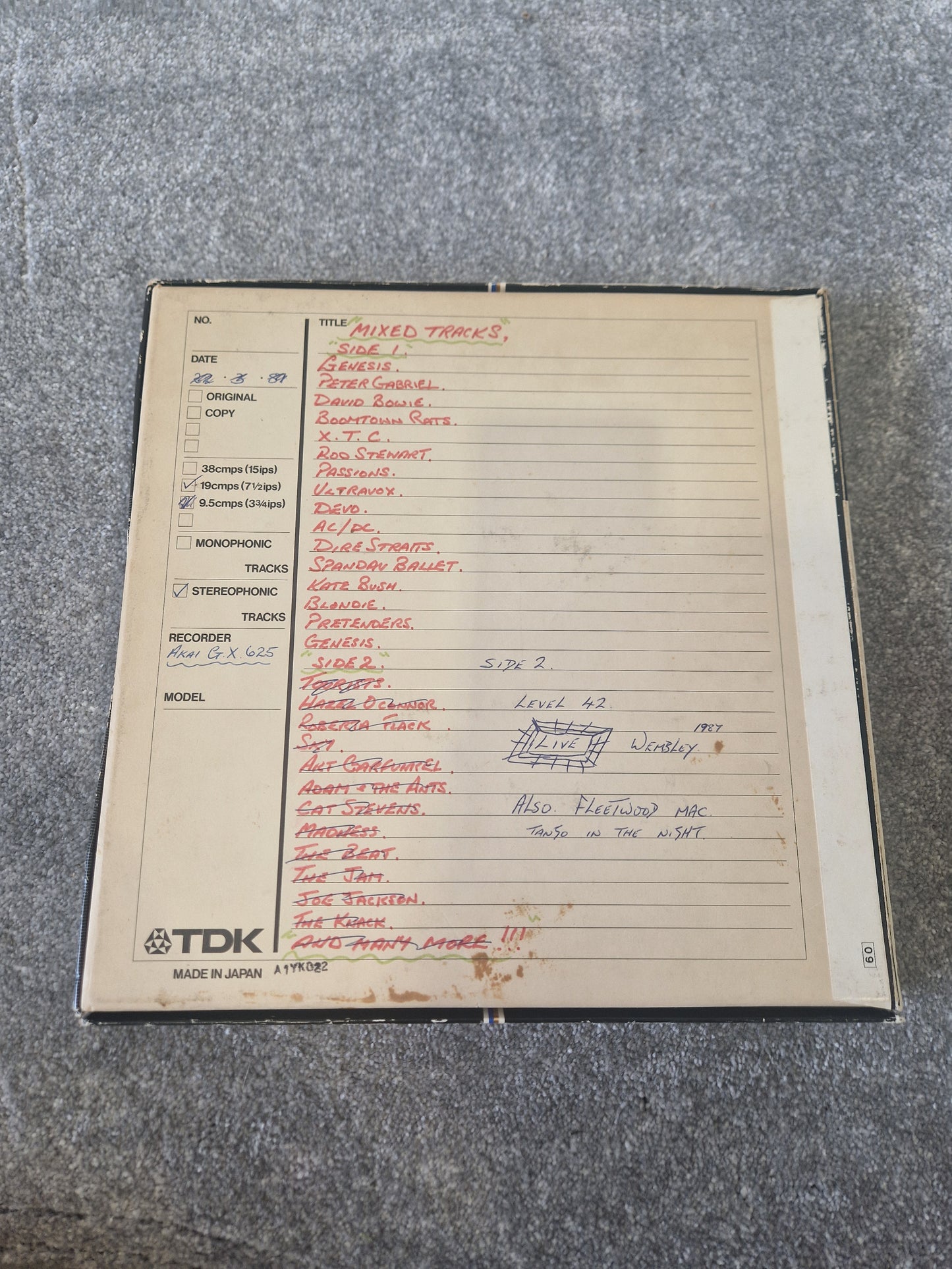 TDK GX 30/180BM Reel-to-Reel Tape – ¼″ x 3600ft, Back-Coated High Output - Good