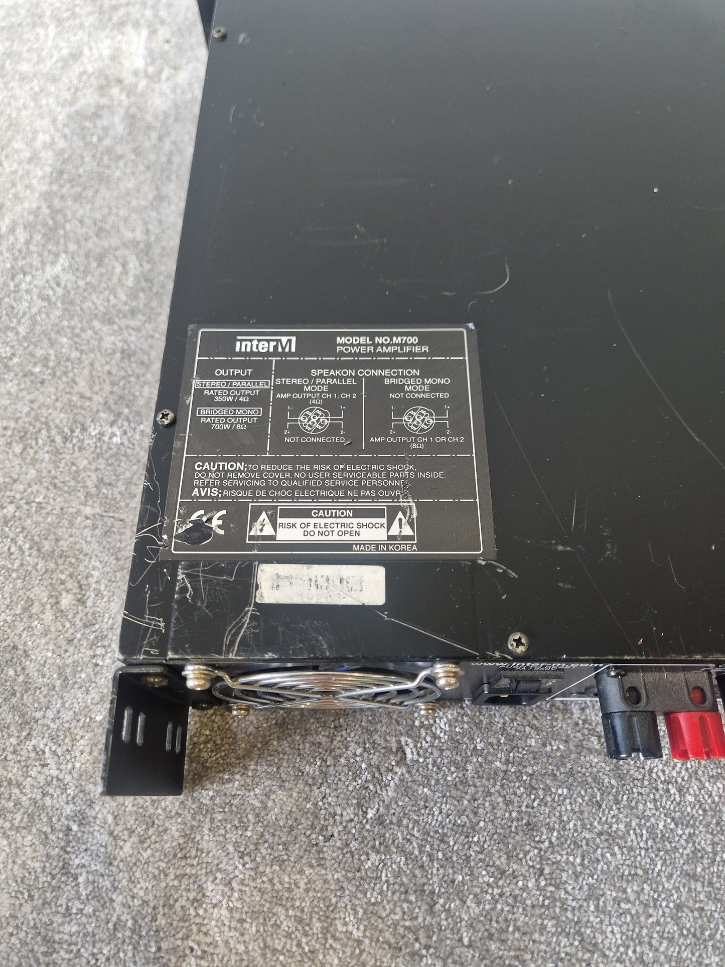 InterM M-700 Dual Channel Power Amplifier – 220W/Channel - Good
