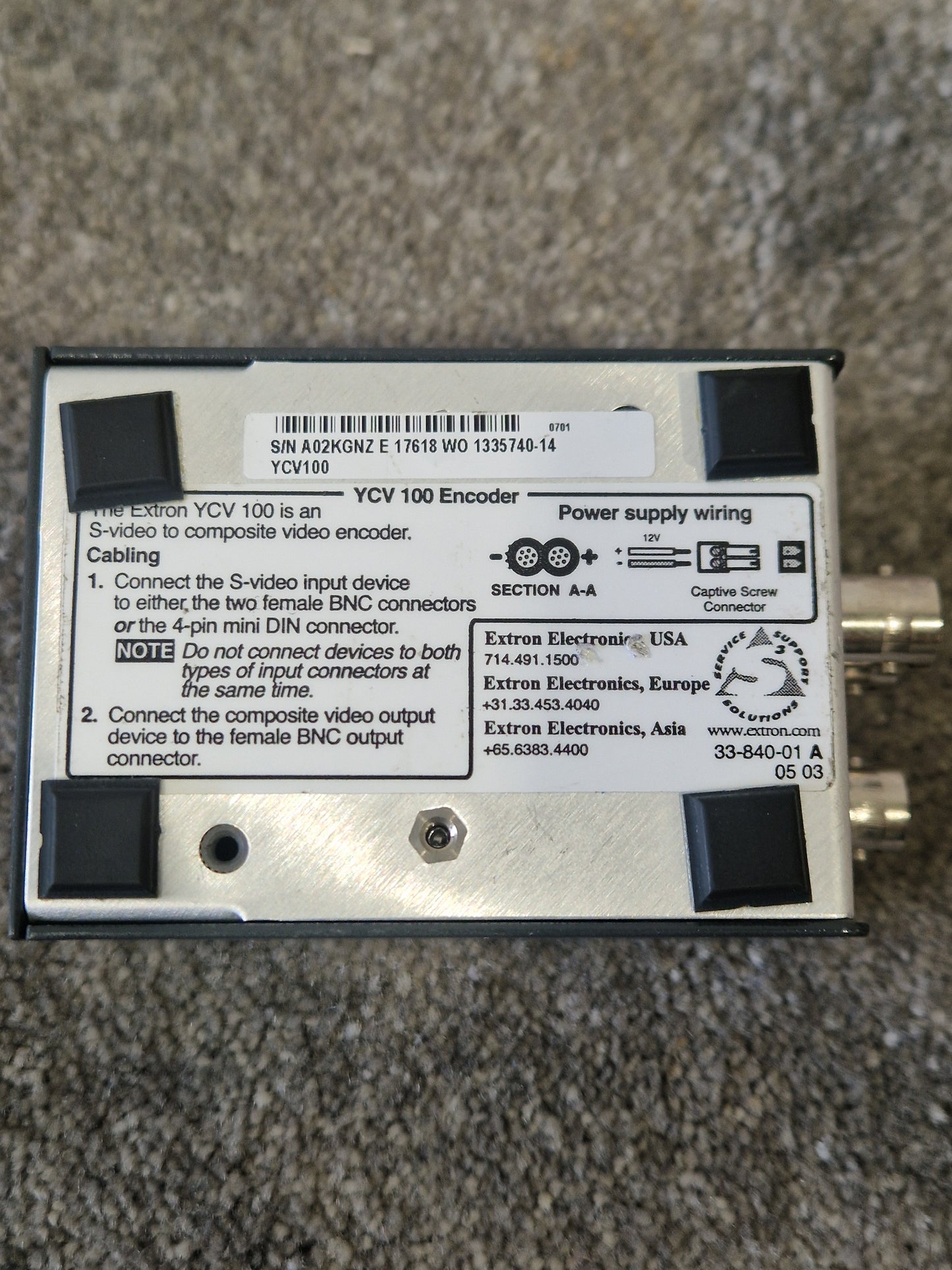 Extron YCV 100 S-Video to Composite Converter – Very Good