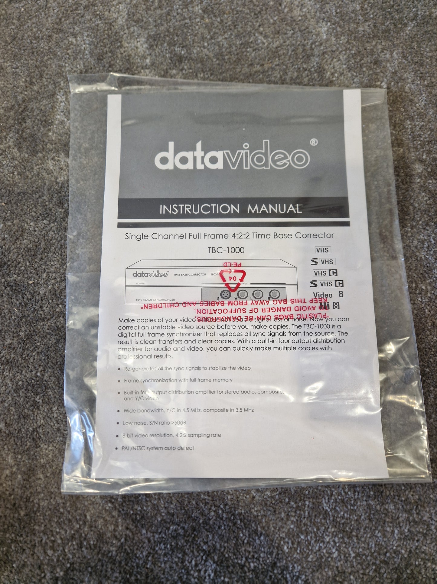 DataVideo TBC-1000 – Single Channel Time Base Corrector - Excellent w/ Original Box