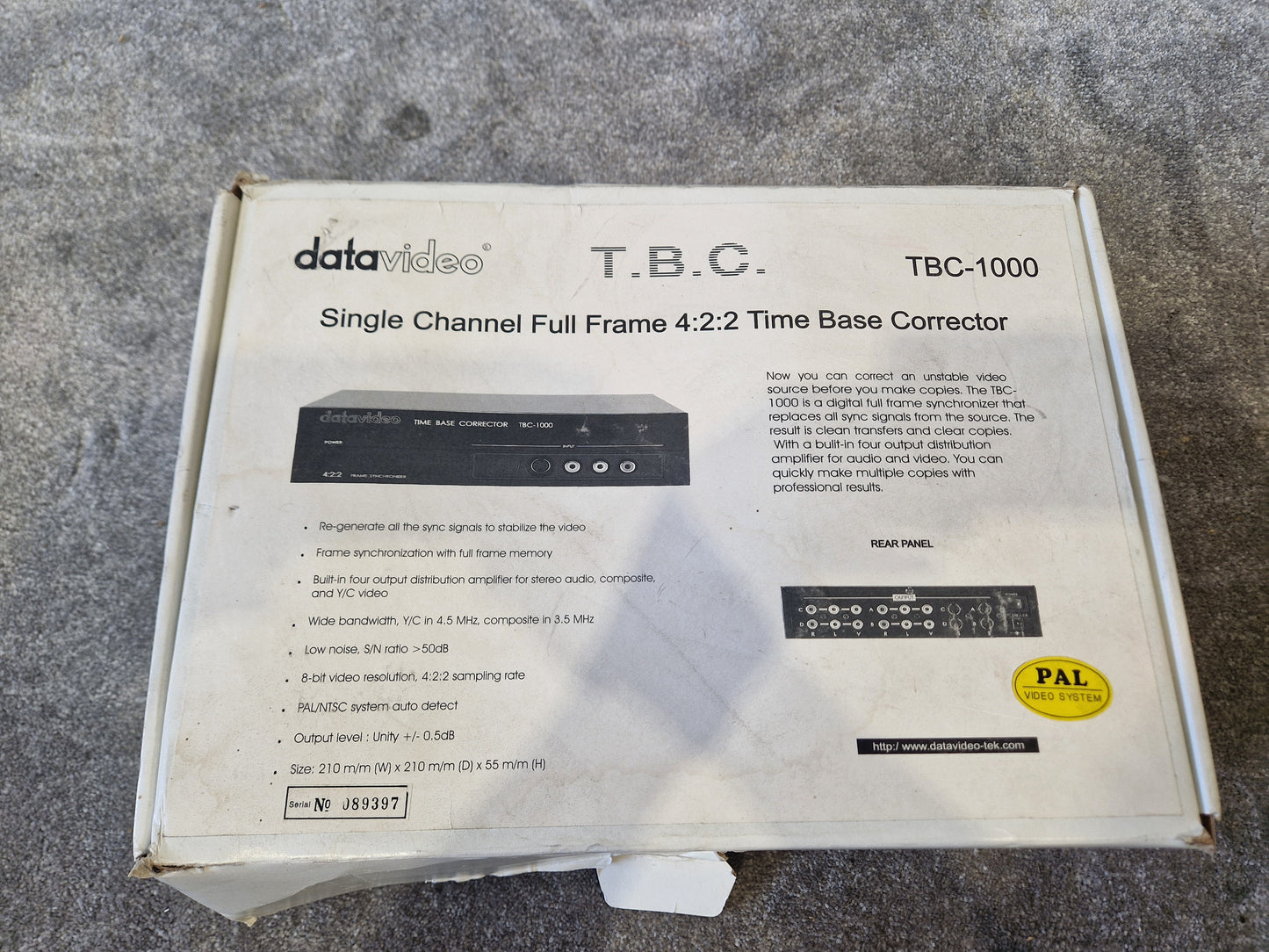 DataVideo TBC-1000 – Single Channel Time Base Corrector - Excellent w/ Original Box