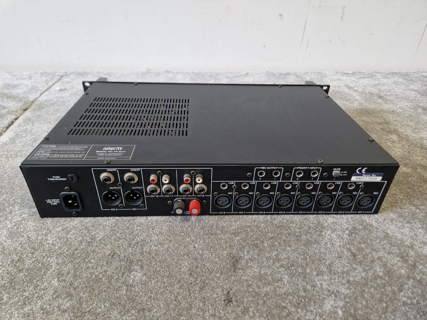 InterM PP-9214 Pre Amplifier – 8 Mic/Line Inputs - Very Good