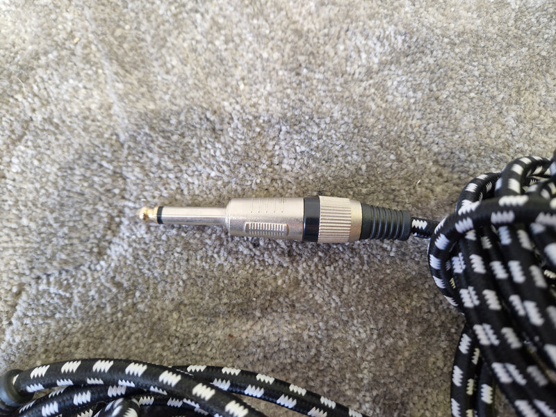 5M Black & White Patterned Guitar Cables Pair - Noise-Resistant Shielding - Excellent - image 7