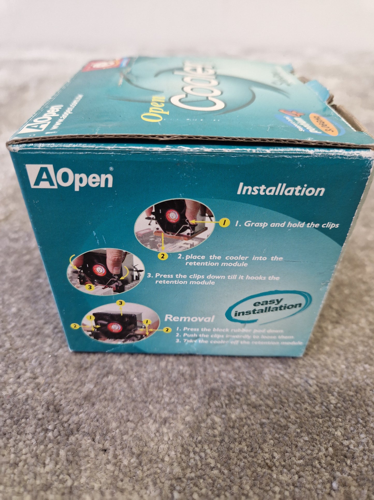 AOpen Side-Blown Pentium 4 Cooler – Socket 478, OEM Fan – New in Opened Box