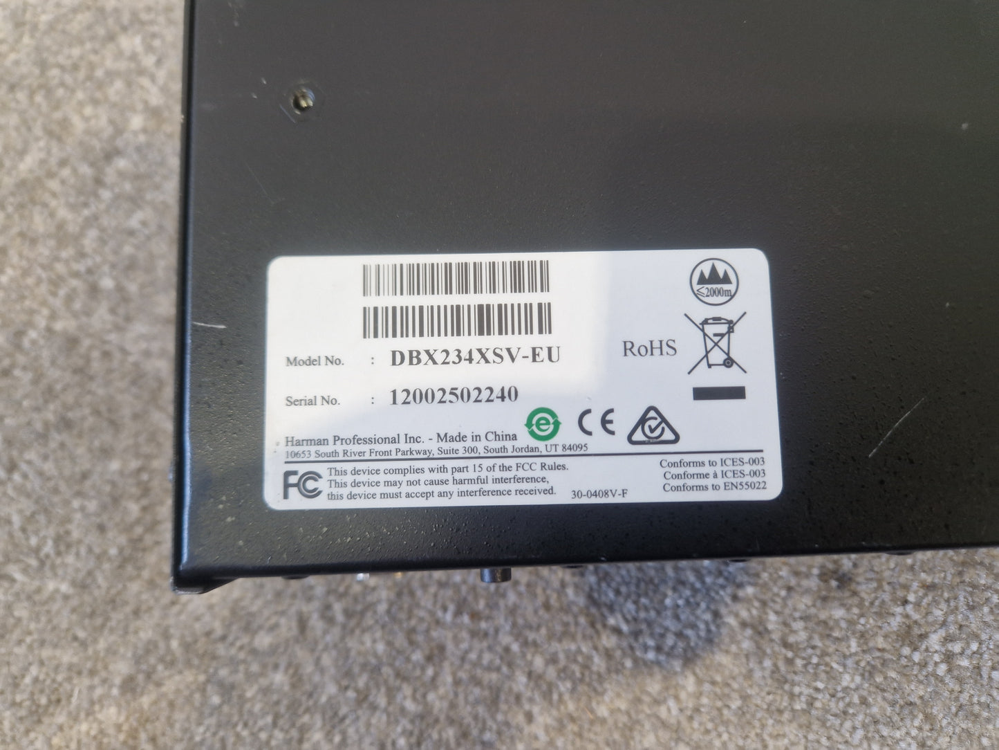 DBX 234xs XSV-EU Crossover – 2/3/4-Way, XLR I/O – Good