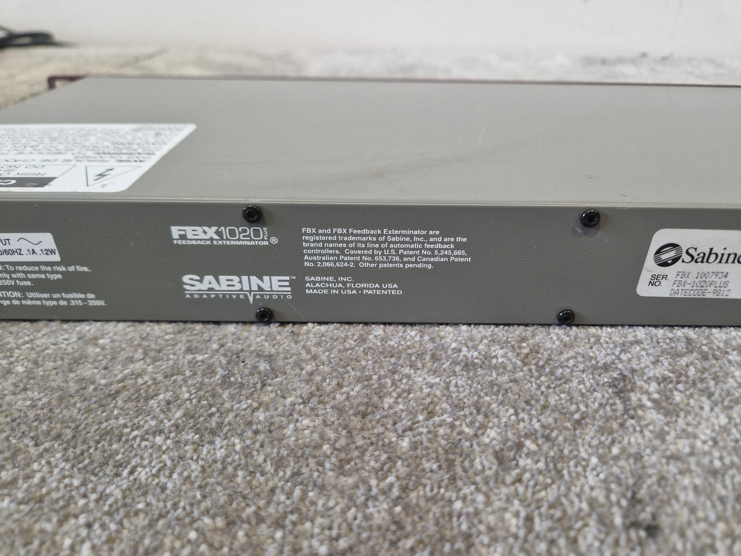 Sabine FBX1020 Feedback Exterminator – 20-Bit DSP – 10 Constant Q Filters – Good
