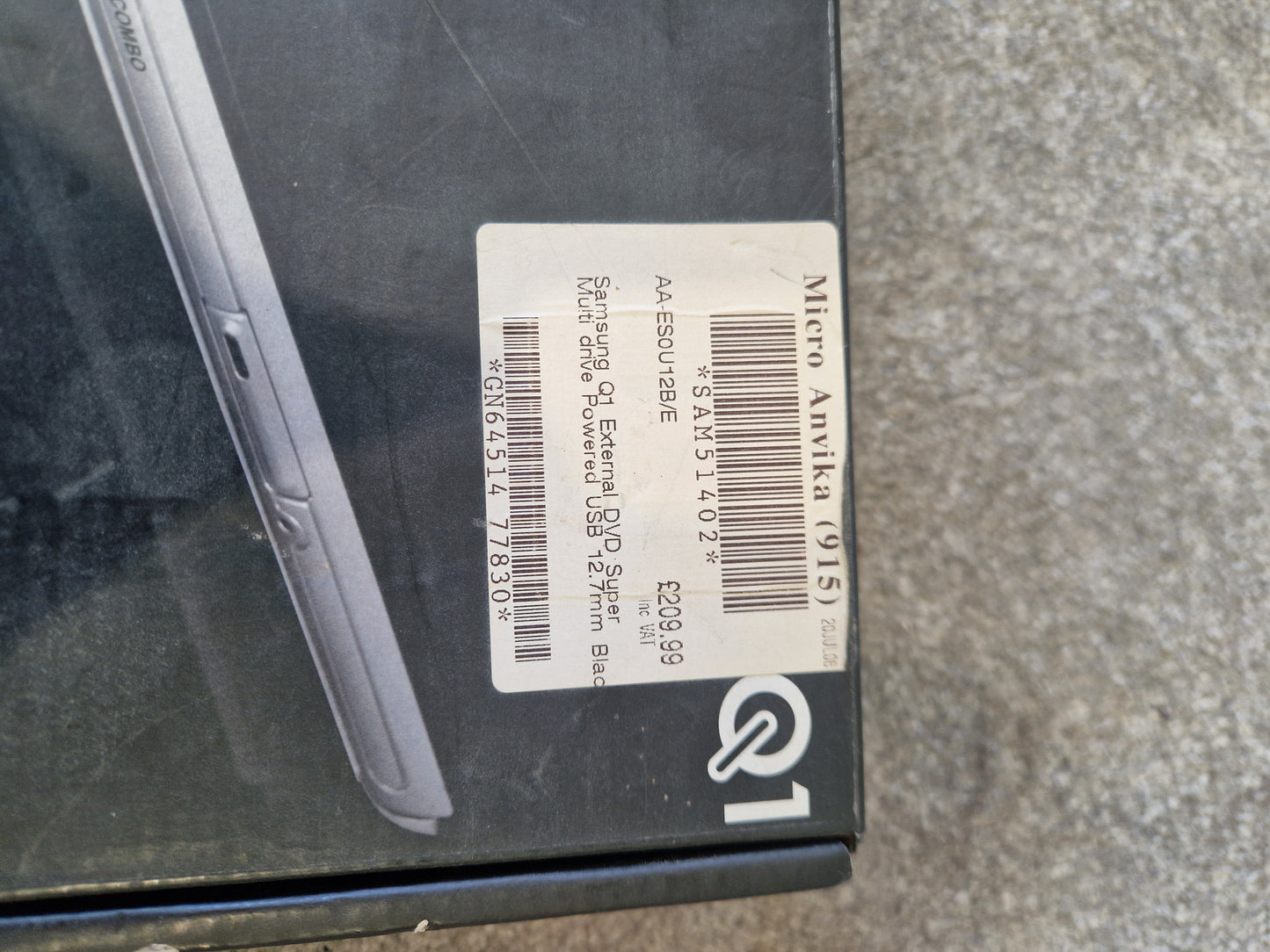 Samsung AA-ES0U12B/E – External DVD±RW Optical Drive – Excellent w/ Original Box