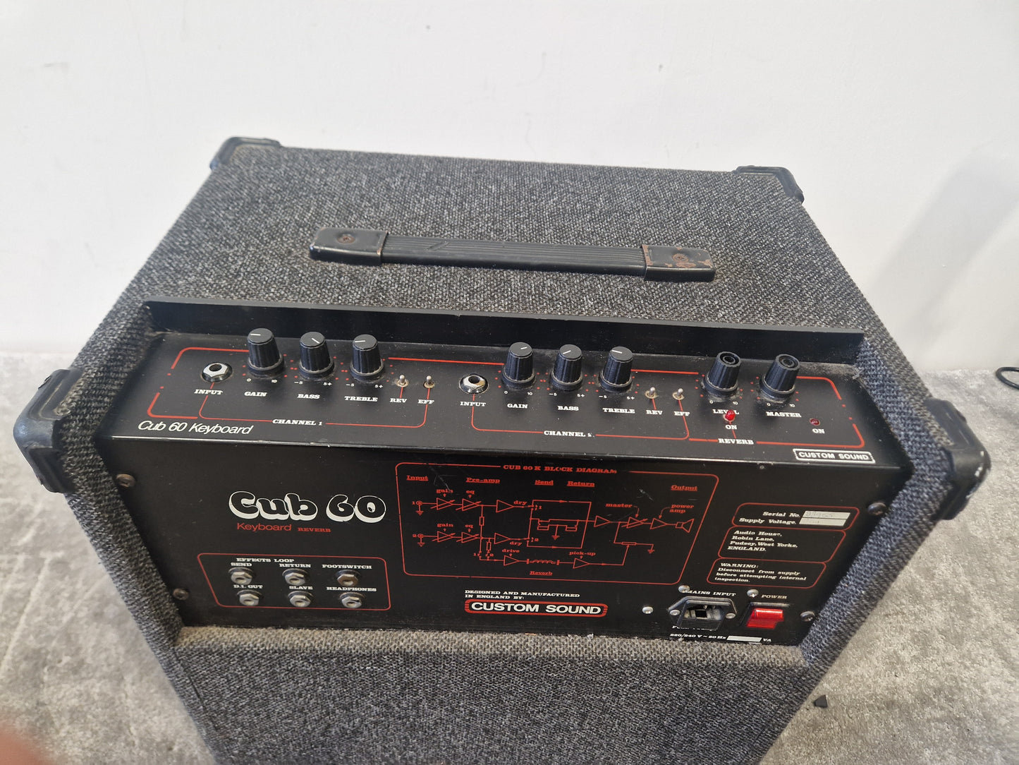 Custom Sound Cub 60 Keyboard Amplifier – 60W Solid-State Combo – Very Good