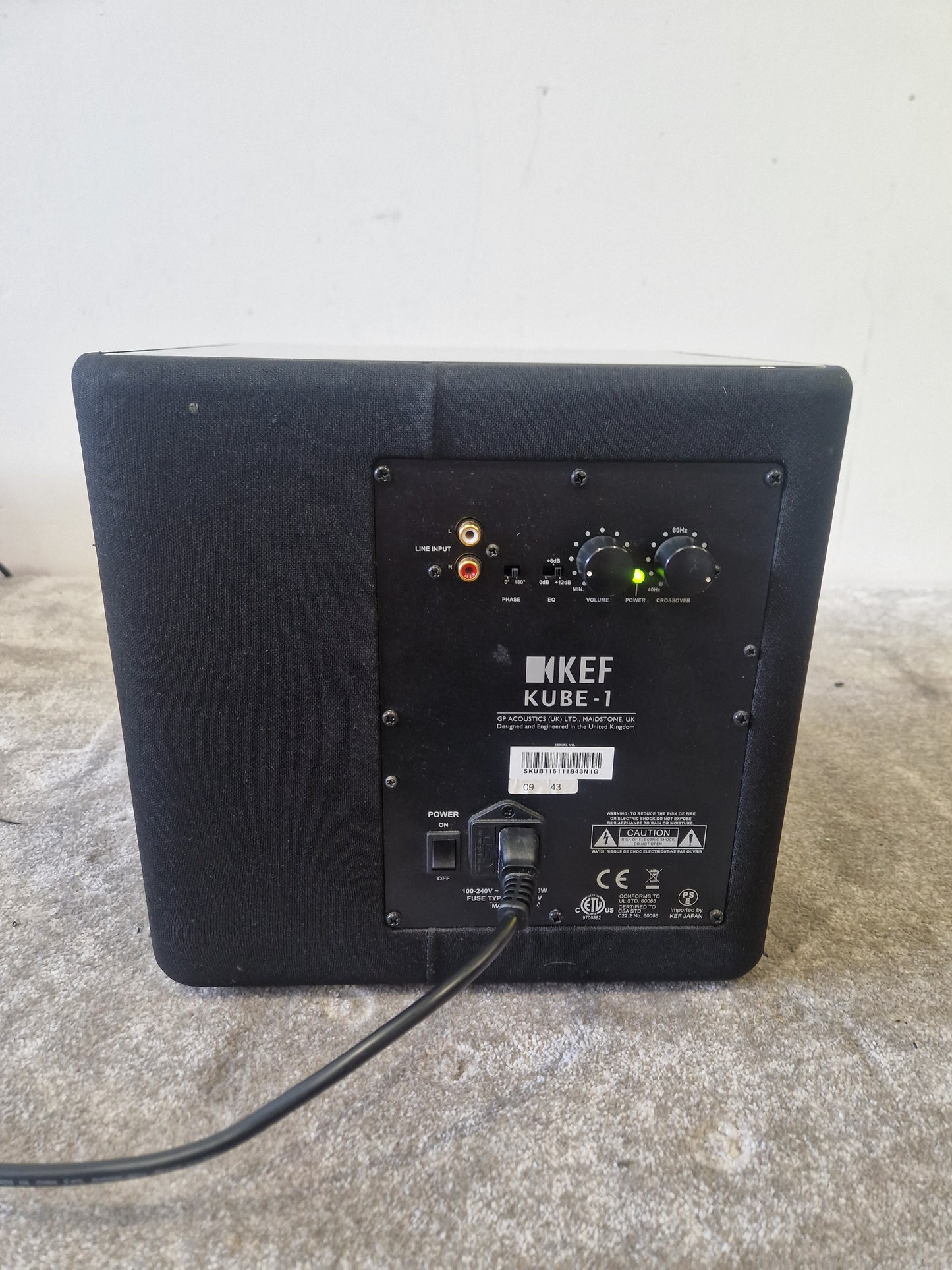 KEF Kube 1 – Active 8" Subwoofer – 200W Class-D – Very Good