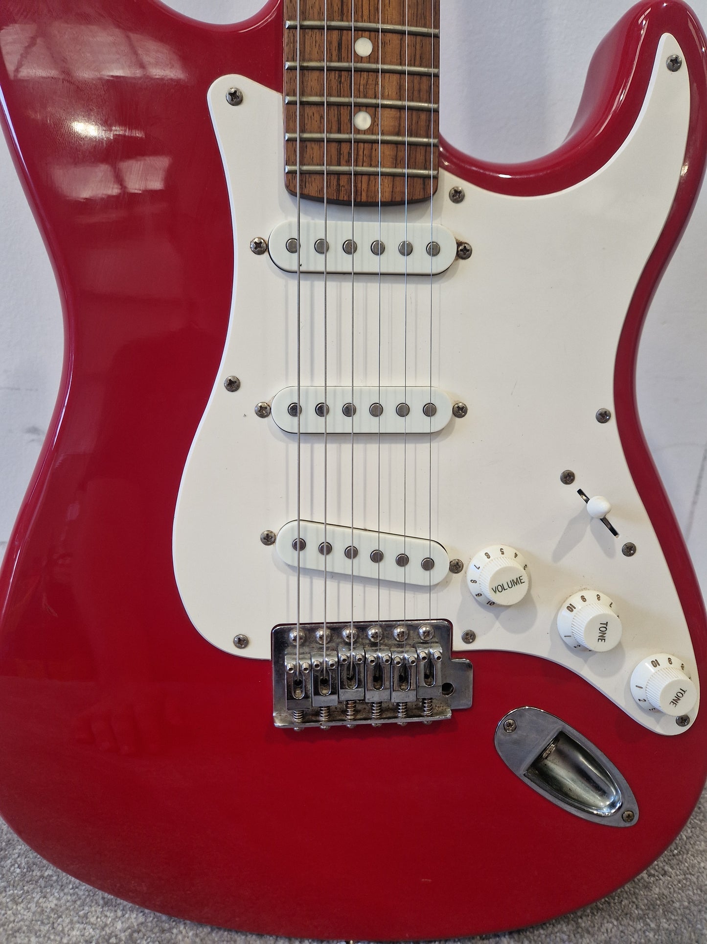 Fender Squier Strat Affinity Electric Guitar, China - New Ernie Ball Strings - Very Good Condition w/ Soft Case