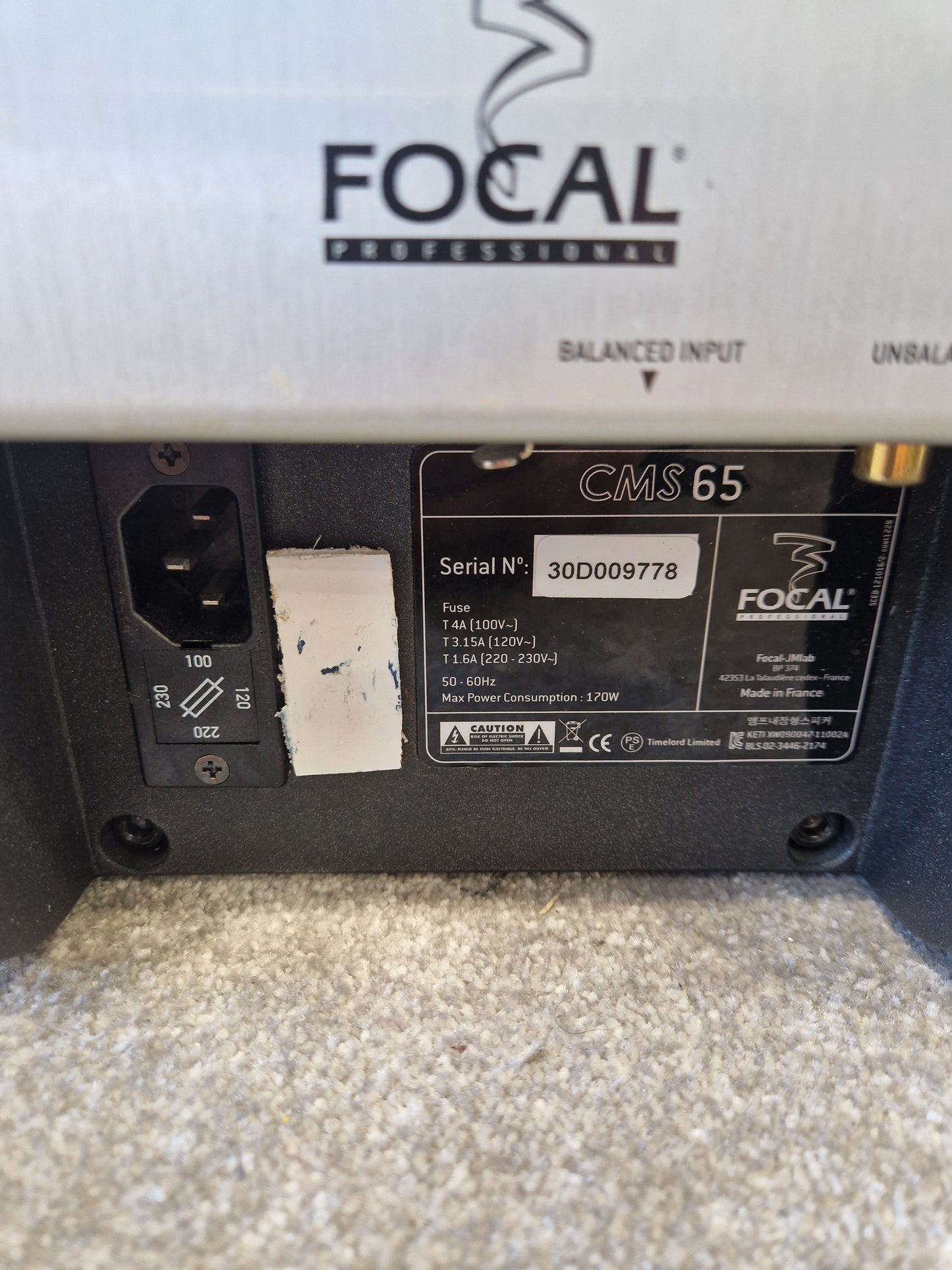 Pair of Focal CMS65 Speakers - 6.5" Woofer, 1" Tweeter - Very Good