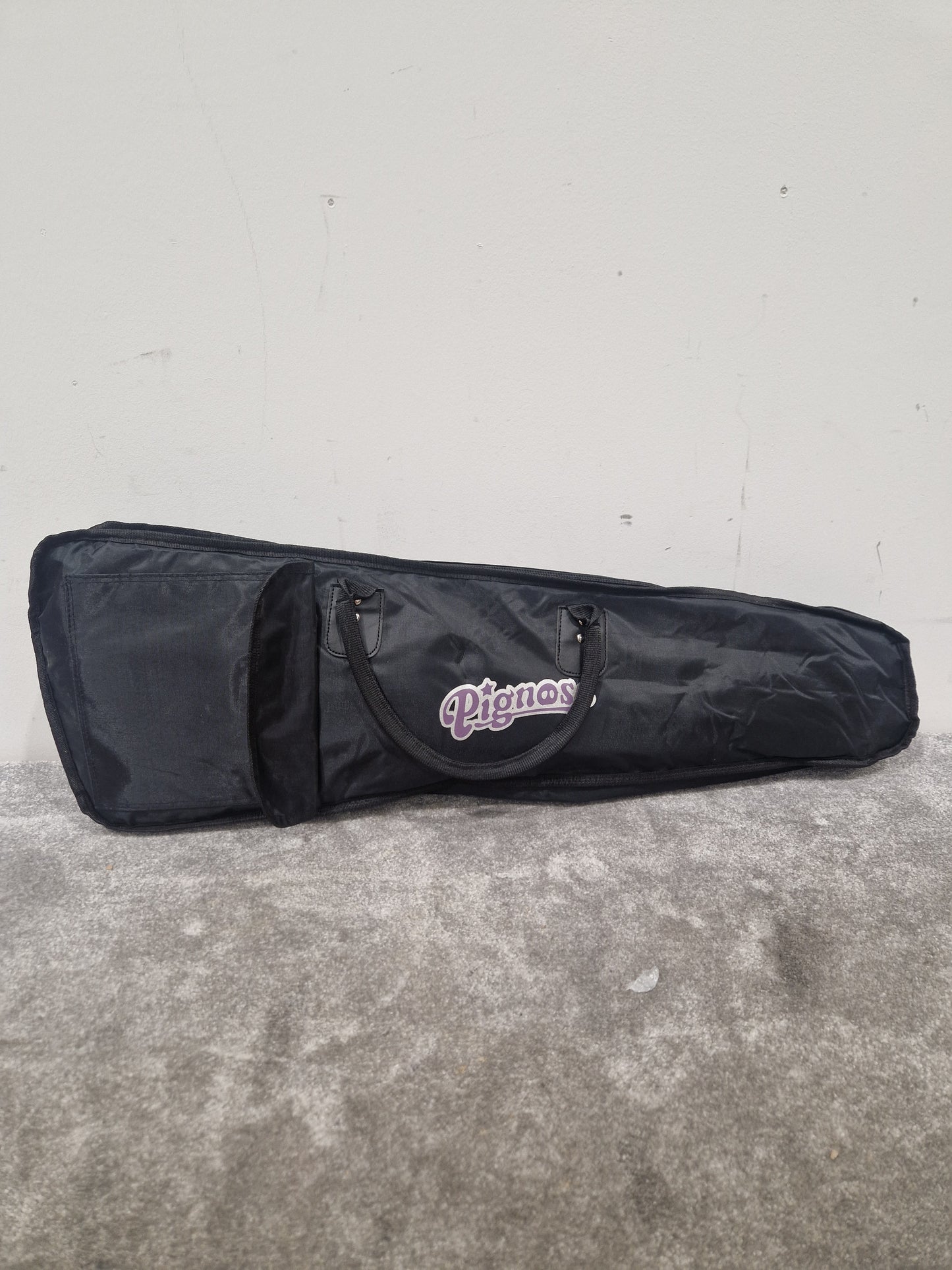 Pignose Electric Travel Guitar - Compact Design, Solid Tone - Excellent w/ Soft Case & Pink Guitar strap