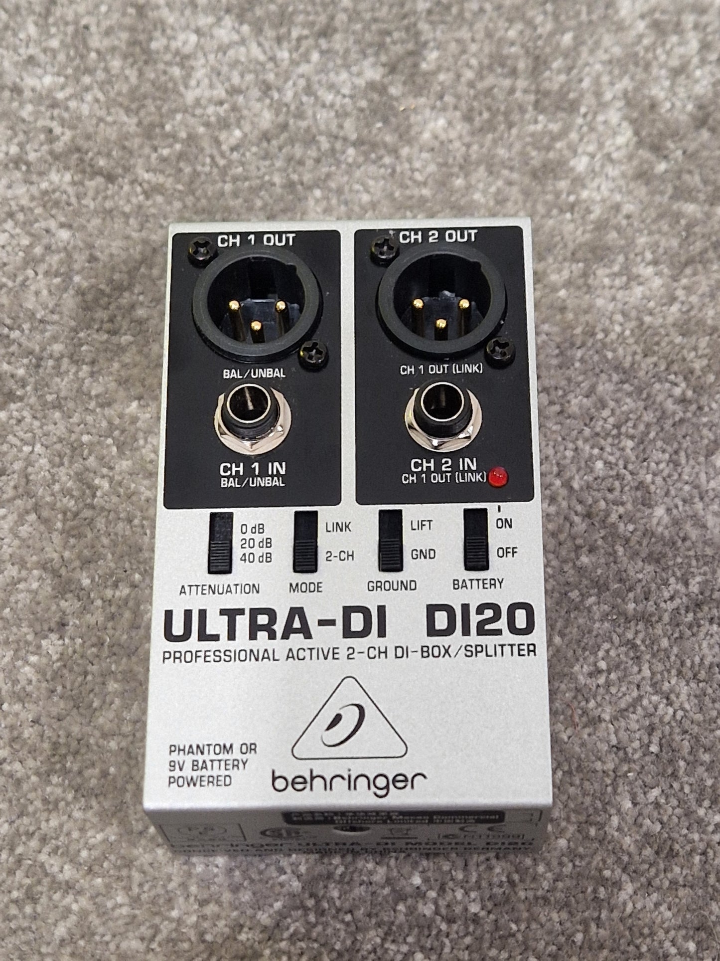 Behringer Ultra-DI D120 - Active DI Box, Phantom Power - Excellent