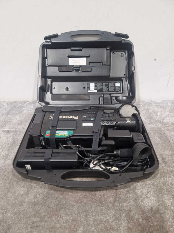 Panasonic NV-M50 - Compact VHS-C Camcorder - Spares or Repair w/ Hard Case & Panasonic AC adapter VW-AM10