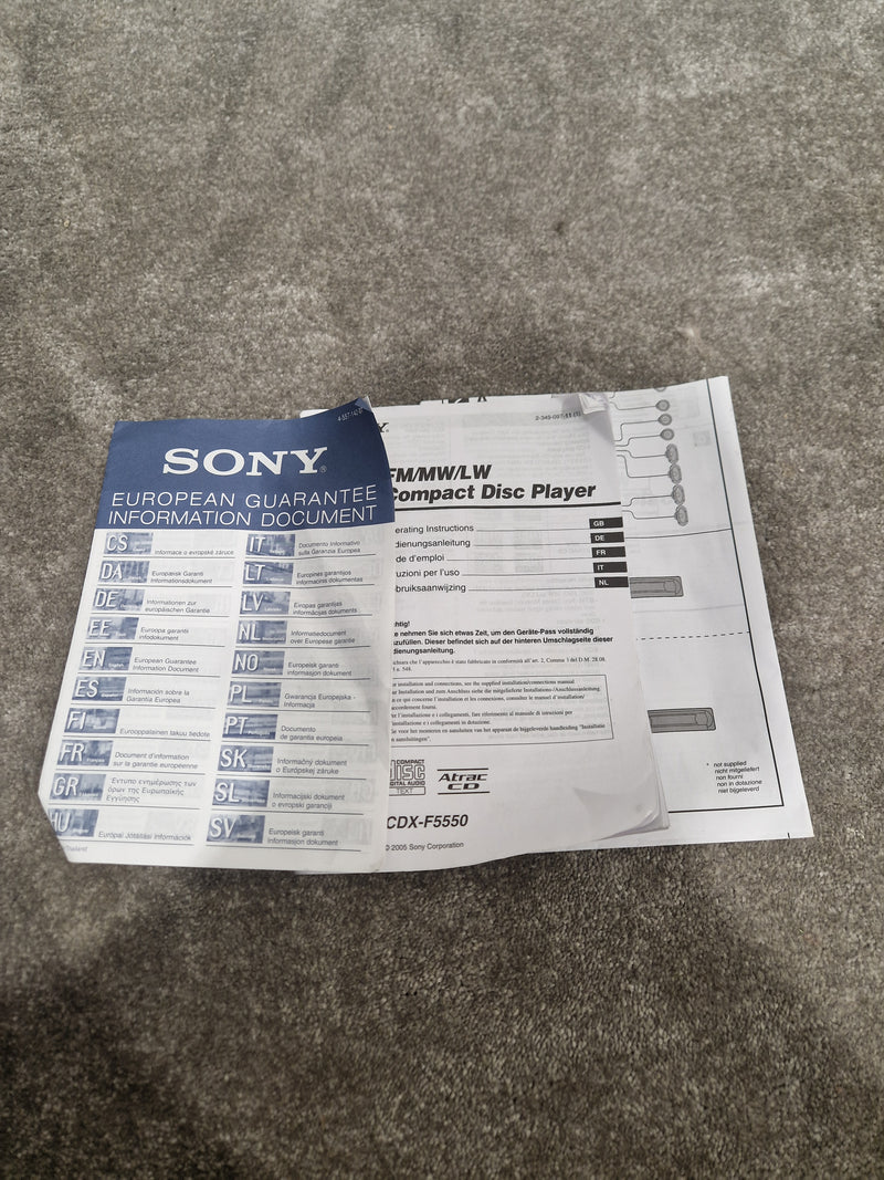 Sony CDX-F5550 - High-Quality Audio, Bluetooth Connectivity - Excellent w/ Original Box - image 11
