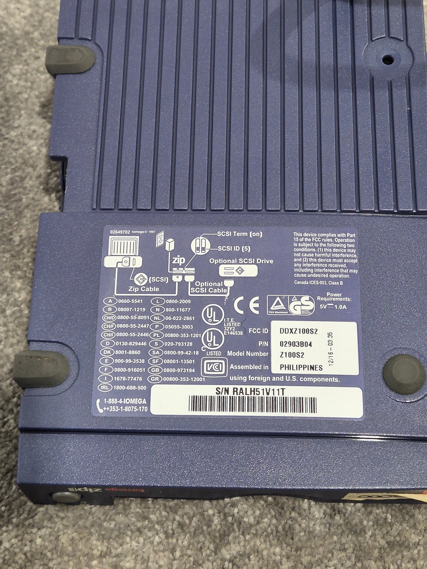 Iomega ZIP 250 and ZIP 100 - External Hard Drive - Spares or Repair w/ Parallel Cable