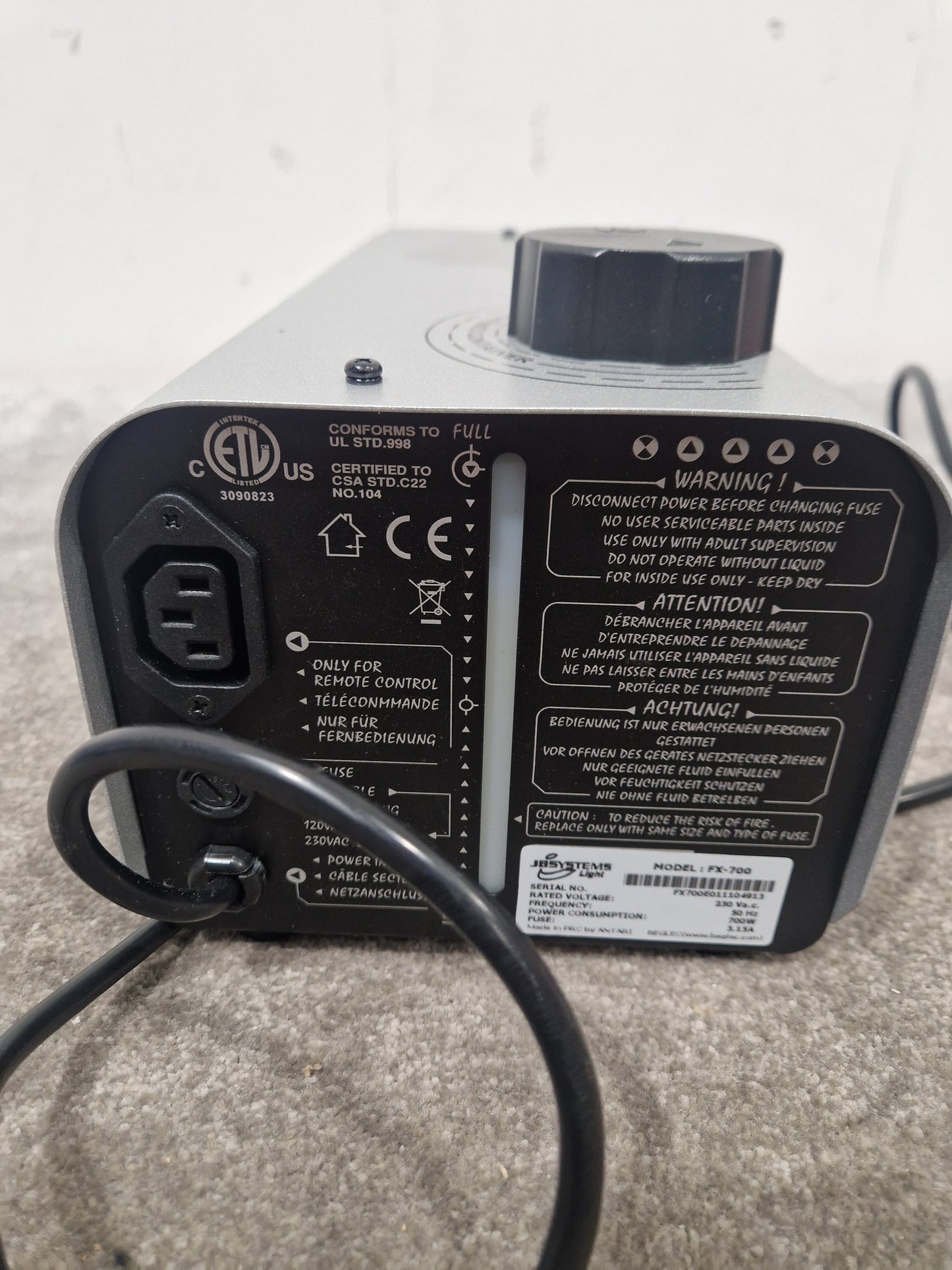 Jbsystems FX700 Fog Machine - High Output, Remote Control - Excellent w/ Original Box