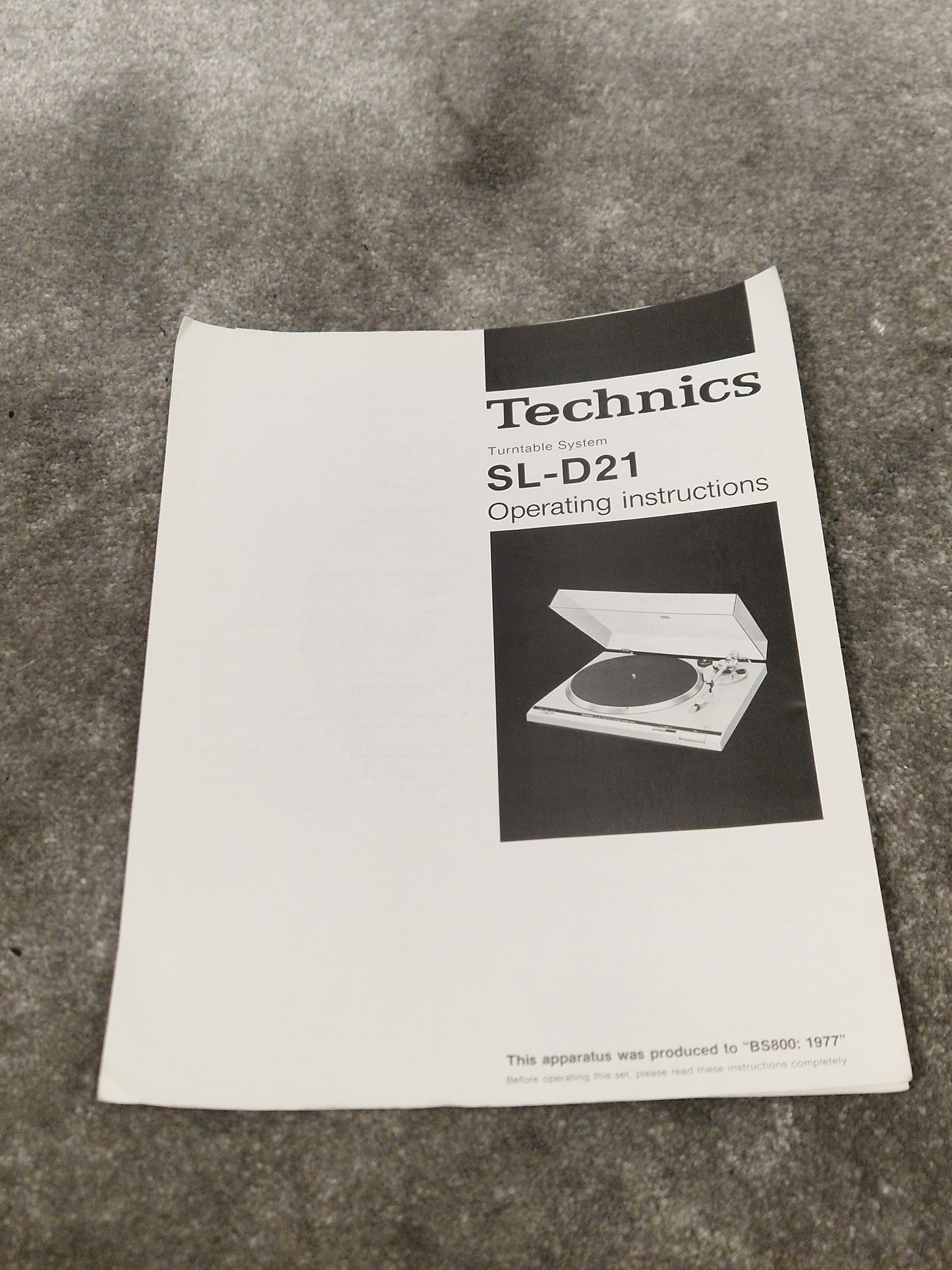 Technics Sl-d21 Turntable - Direct Drive, Quartz-Locked - Very Good w/ Manuals