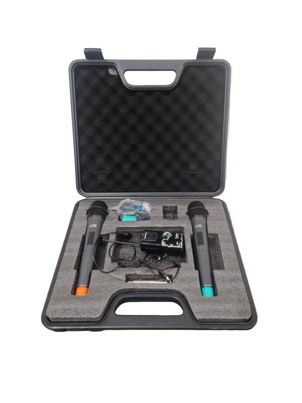 Smartwireless Tbtx Turbo Transmitter With Smartwireless Pair OF U-1002 Microphones Wireless Microphone System - Dual-Channel, High-Fidelity Audio - Fair w/ Hard Case