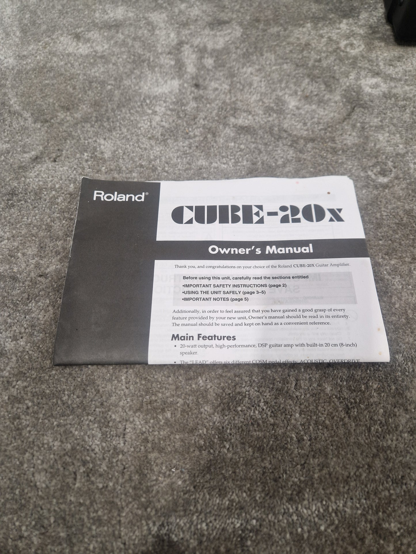 Roland Cube 20X - Compact Guitar Amp - Excellent w/ Guitar Lead,Manuals